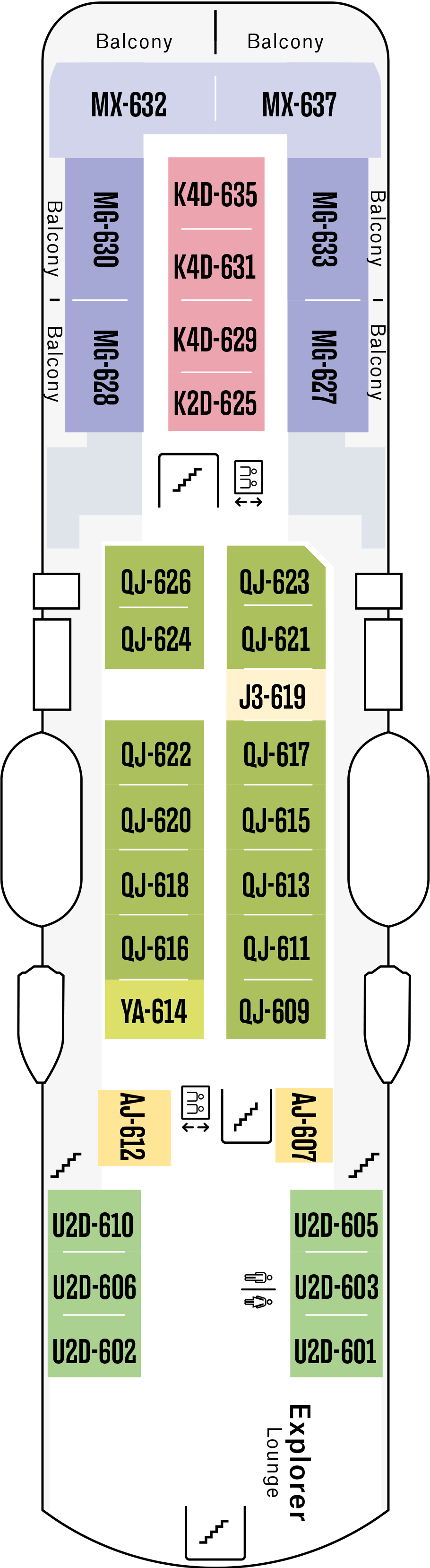 Deck 6 deck plan for MS Spitsbergen