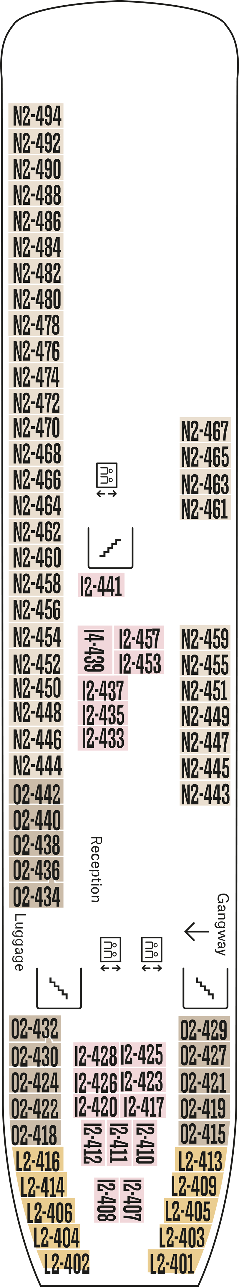 Deck 4 deck plan for MS Maud