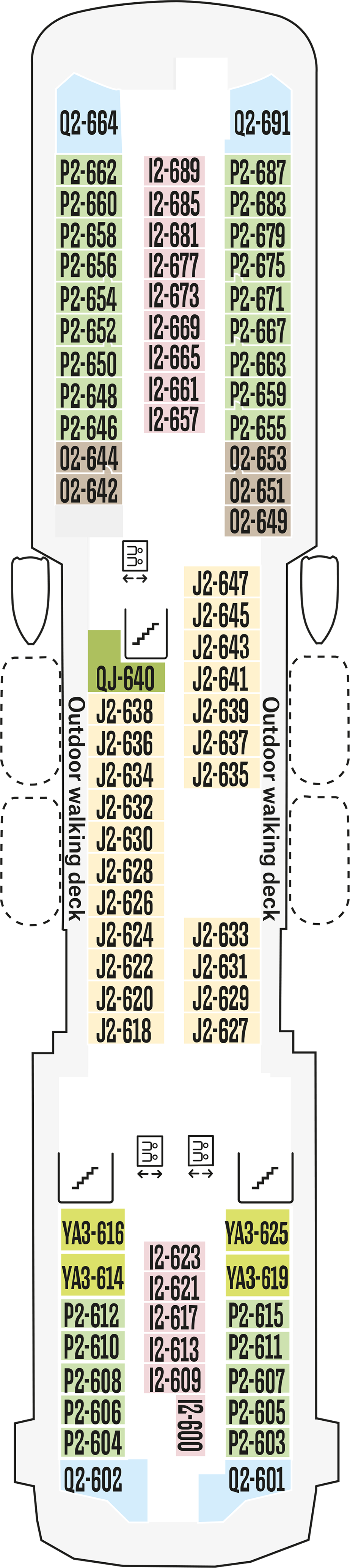 Deck 6 deck plan for MS Maud