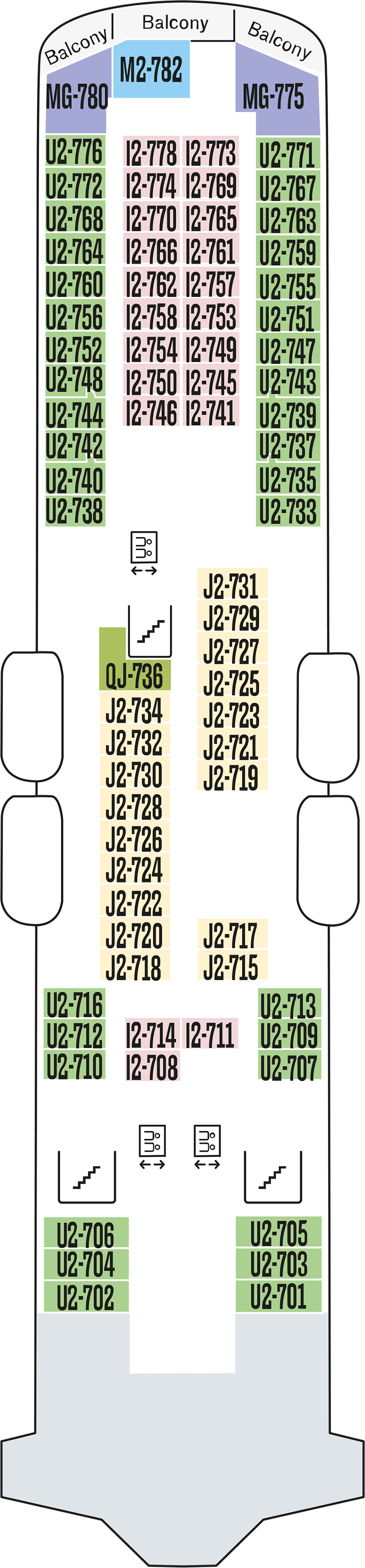 Deck 7 deck plan for MS Maud