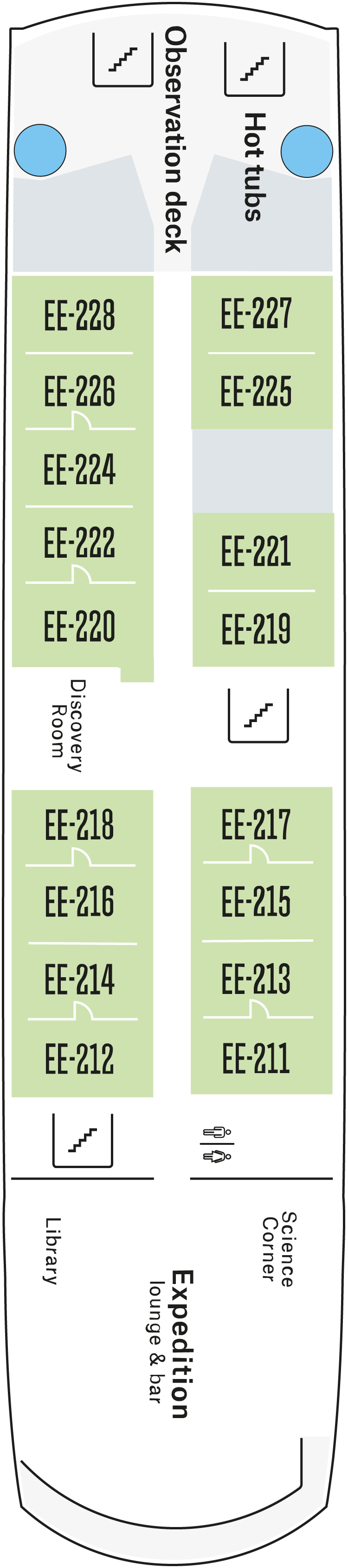 Expedition Deck (Deck 3) deck plan for MS Santa Cruz II