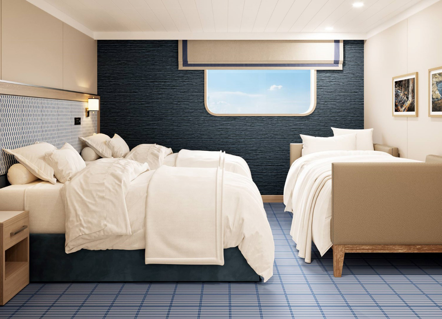 Explorer Family Stateroom aboard <em>MS Santa Cruz II</em>.