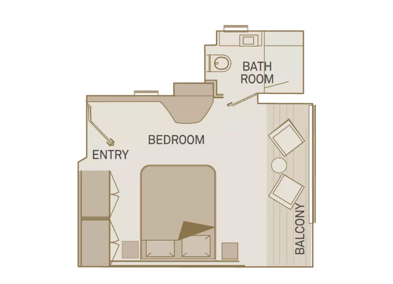 Schematic of the Junior Balcony Suite 