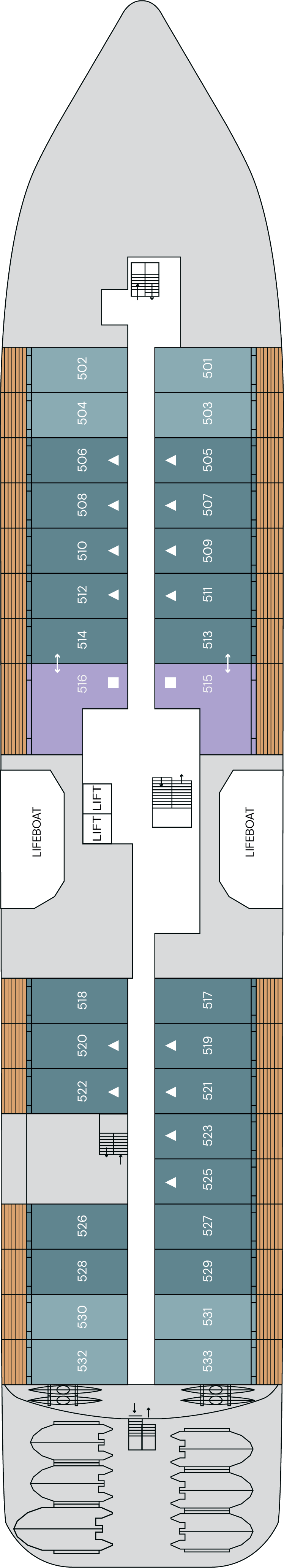 Deck 5 deck plan for SH Minerva