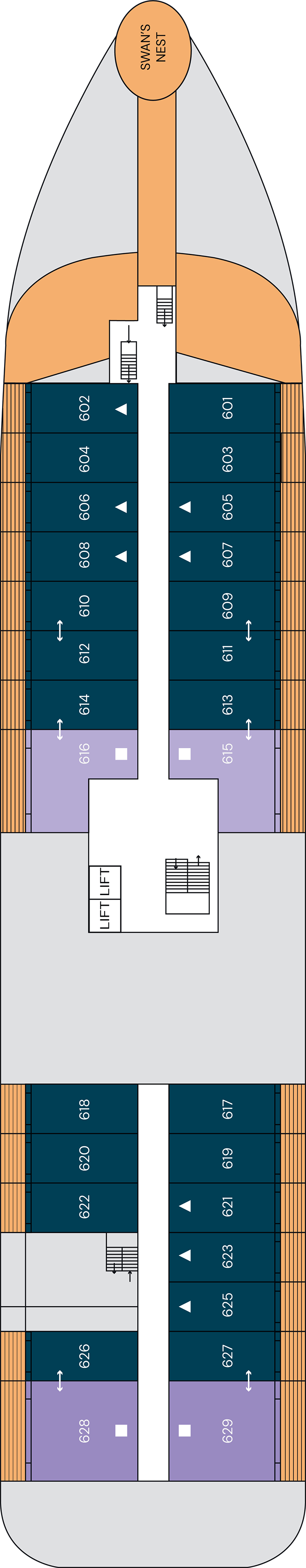 Deck 6 deck plan for SH Vega