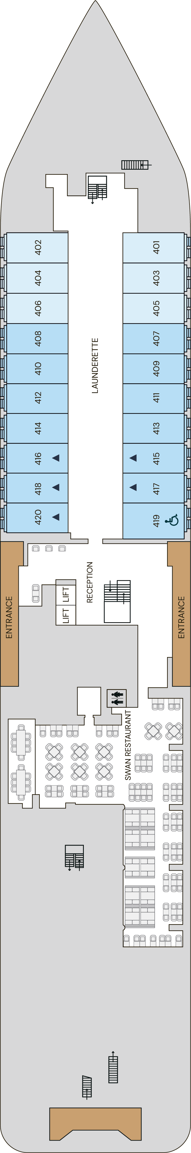 Deck 4 deck plan for SH Diana