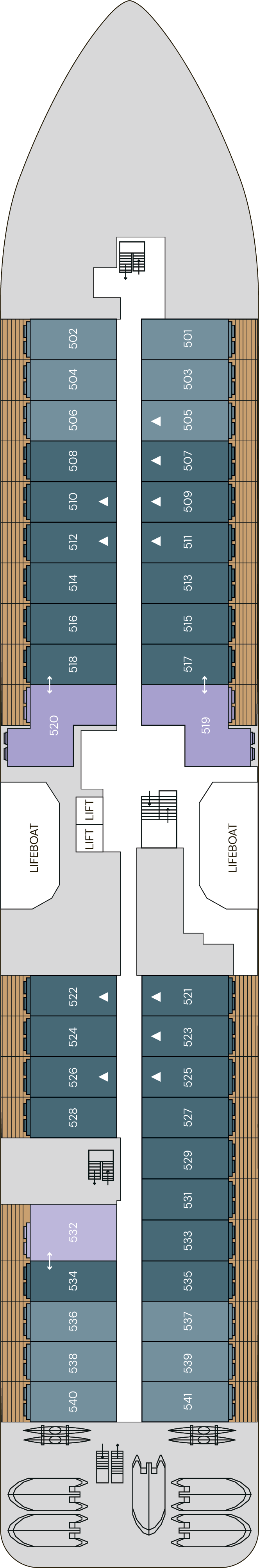 Deck 5 deck plan for SH Diana