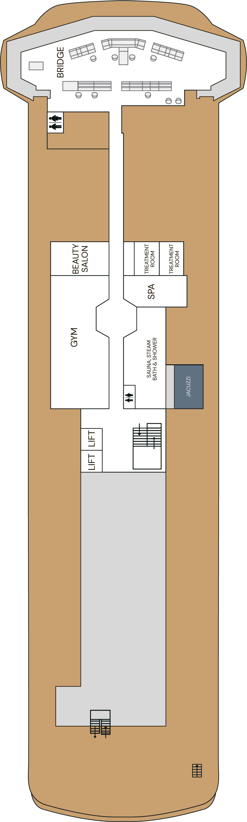 Deck 8 deck plan for SH Diana