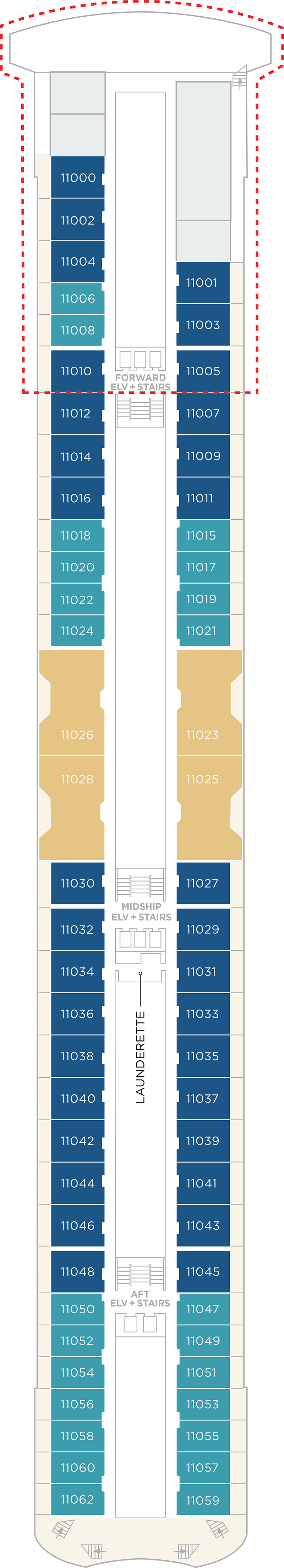 Deck 11 deck plan for Crystal Serenity