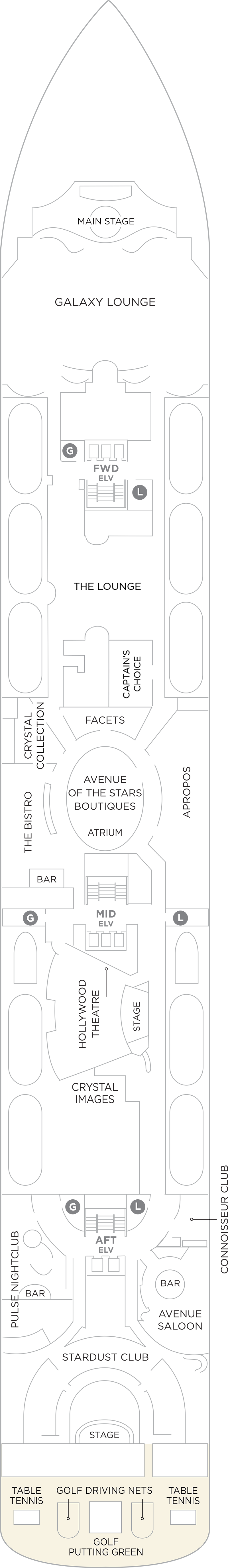 Deck 6 deck plan for Crystal Serenity