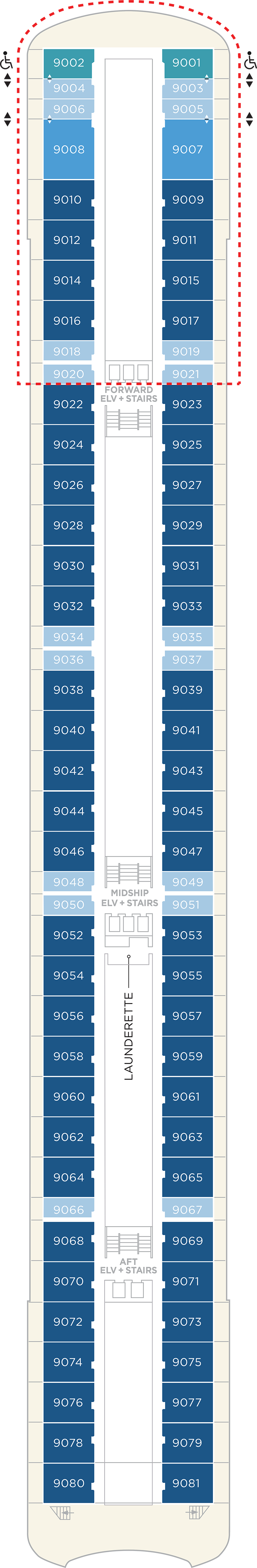 Deck 9 deck plan for Crystal Serenity