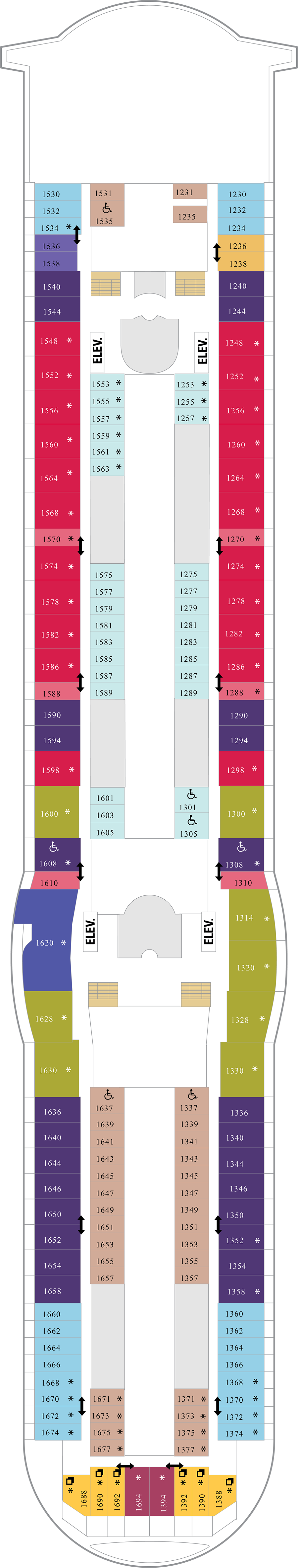Deck 10 deck plan for Mariner of the Seas