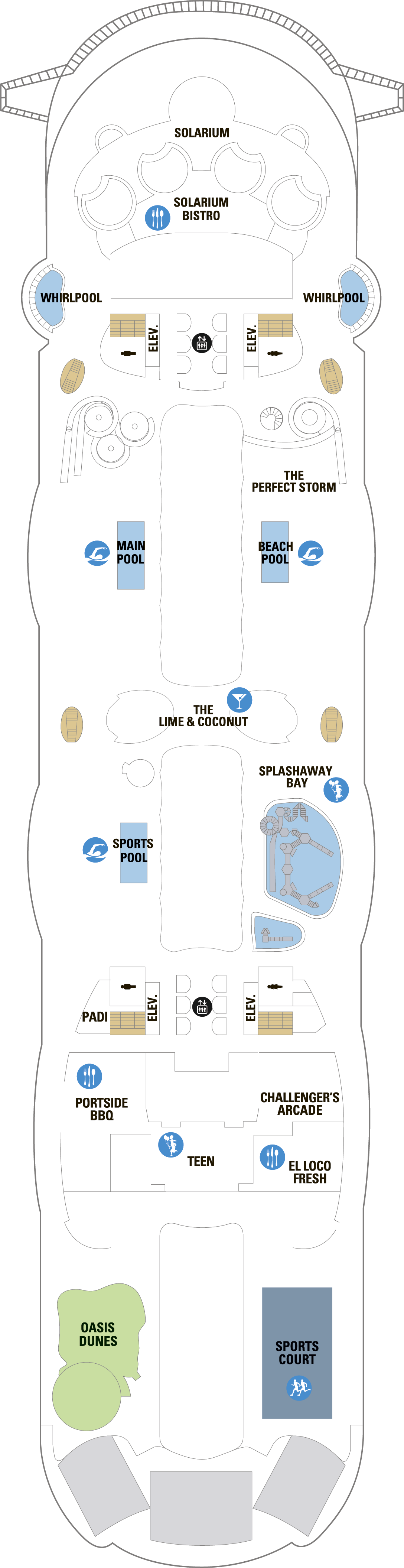 Deck 15 deck plan for Oasis of the Seas