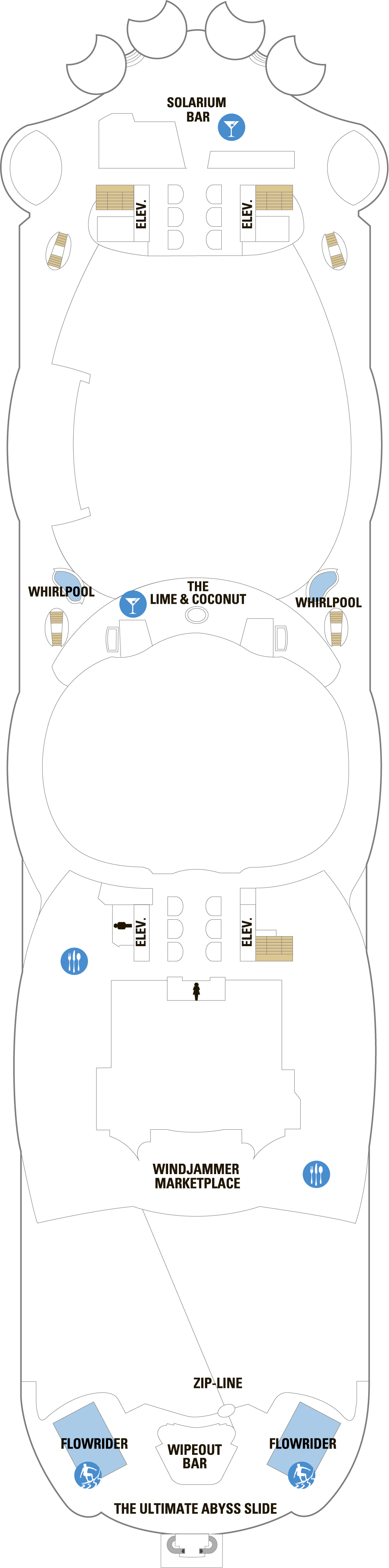 Deck 16 deck plan for Oasis of the Seas