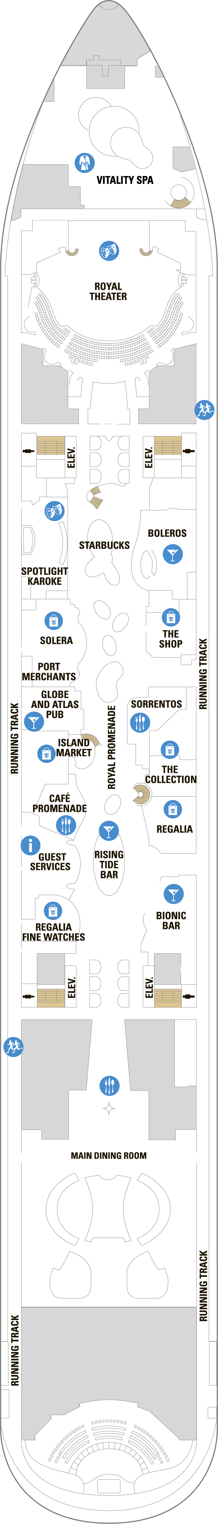 Deck 5 deck plan for Oasis of the Seas