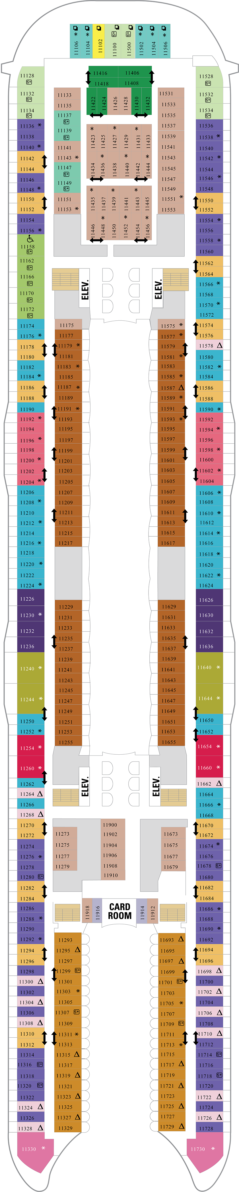 Deck 11 deck plan for Oasis of the Seas