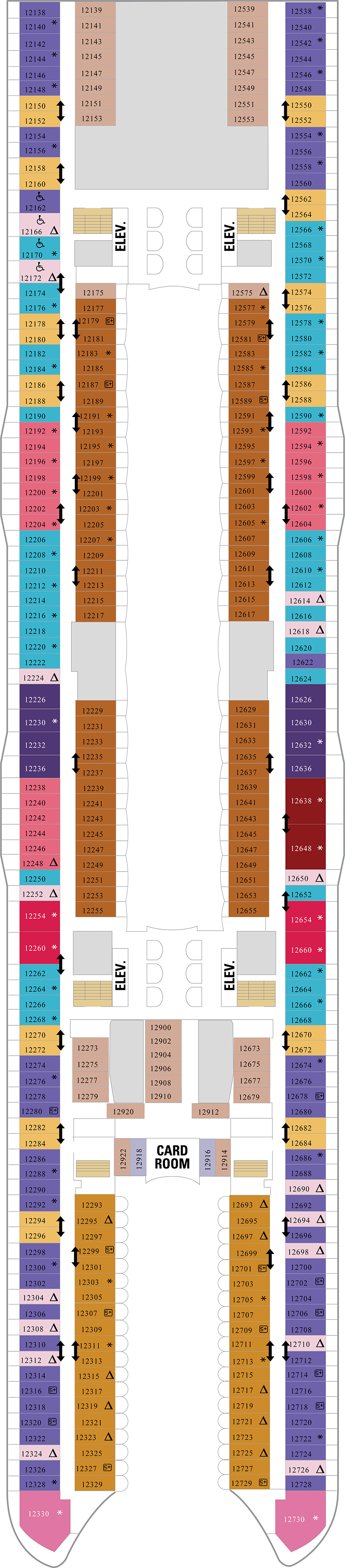 Deck 12 deck plan for Oasis of the Seas