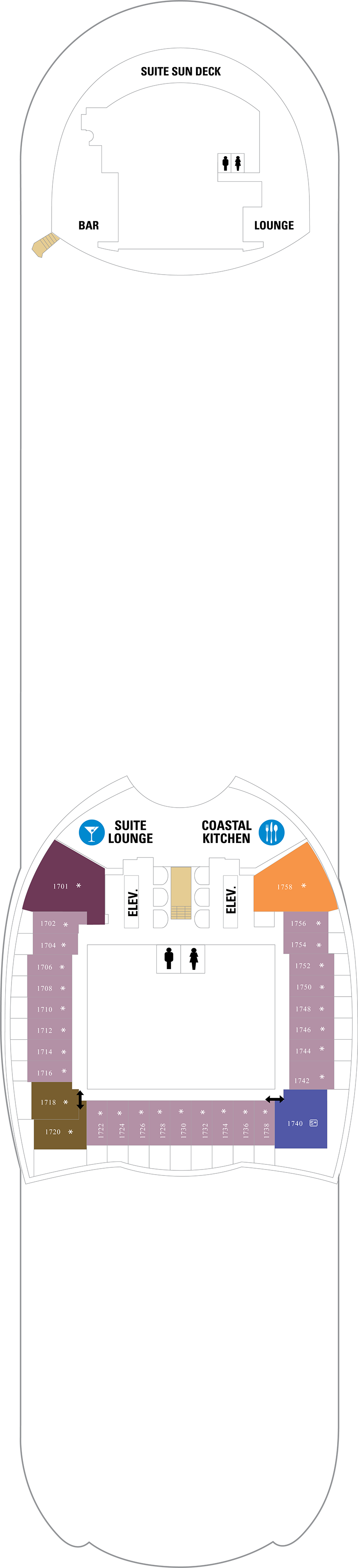 Deck 17 deck plan for Oasis of the Seas
