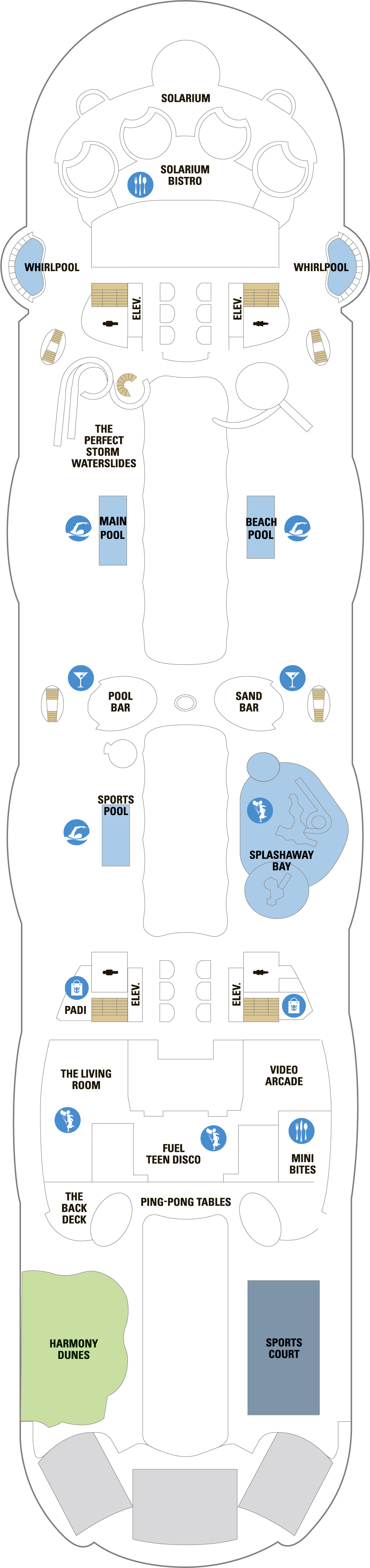 Deck 15 deck plan for Harmony of the Seas