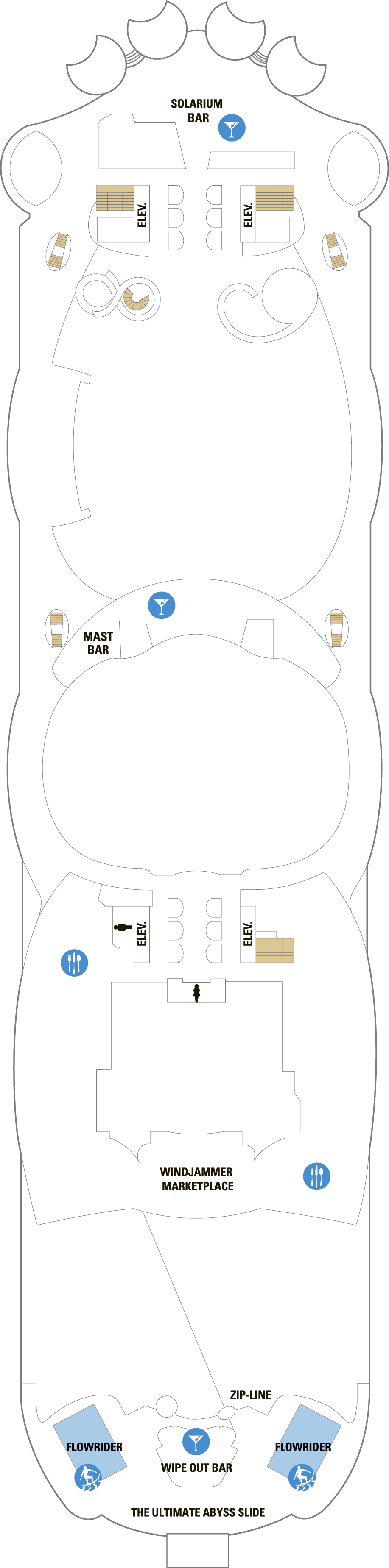 Deck 16 deck plan for Harmony of the Seas