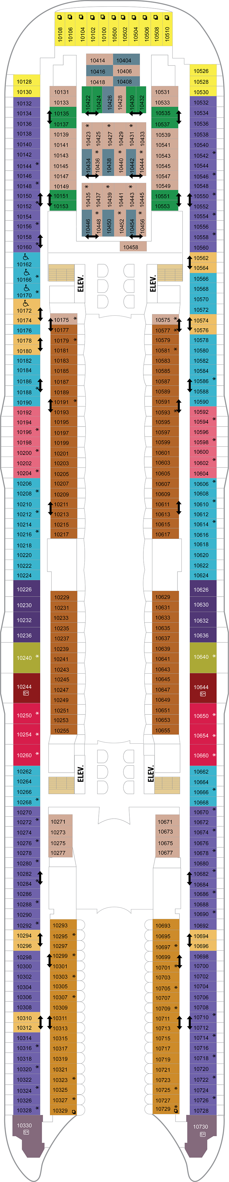 Deck 10 deck plan for Harmony of the Seas
