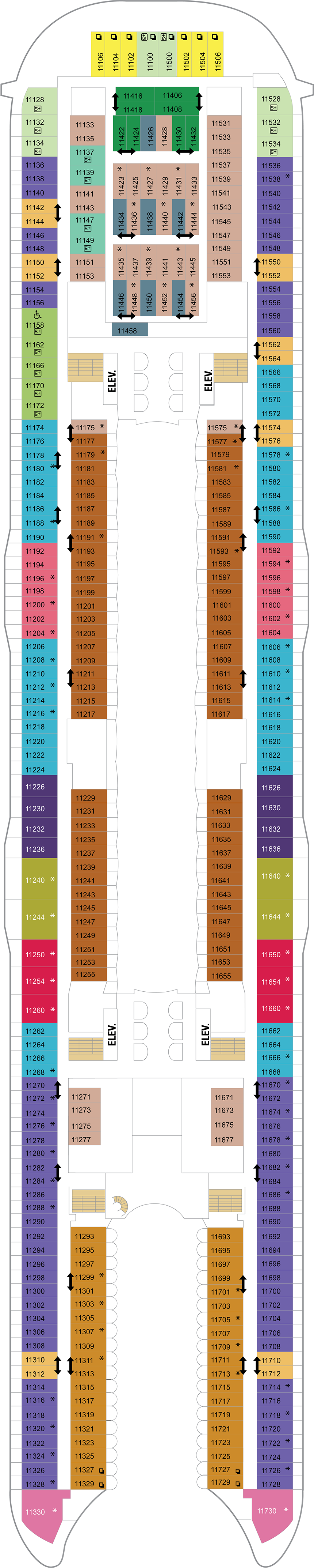 Deck 11 deck plan for Harmony of the Seas