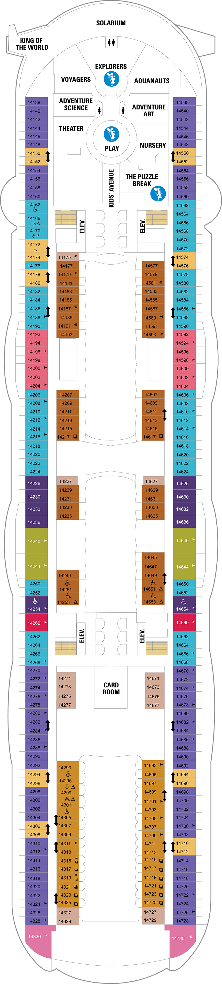 Deck 14 deck plan for Harmony of the Seas