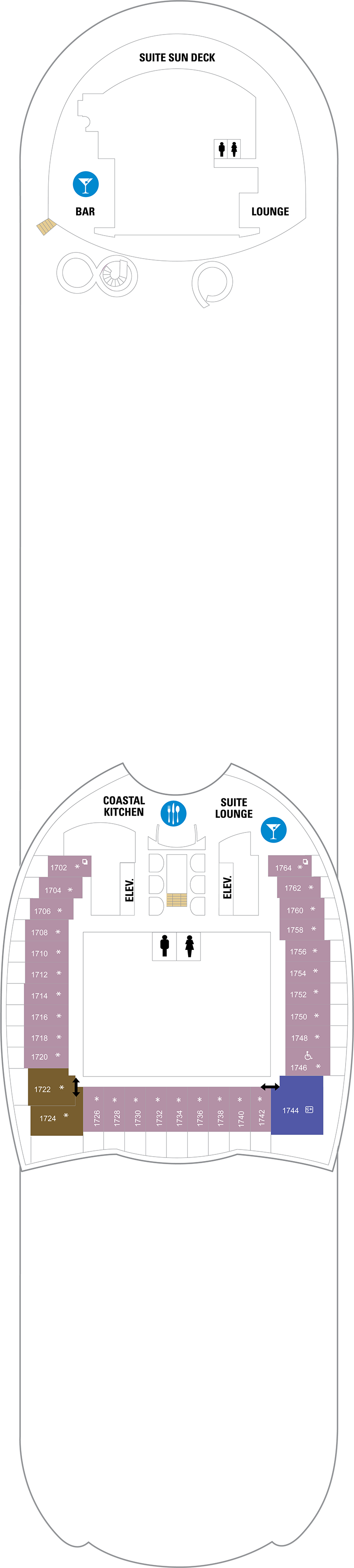 Deck 17 deck plan for Harmony of the Seas