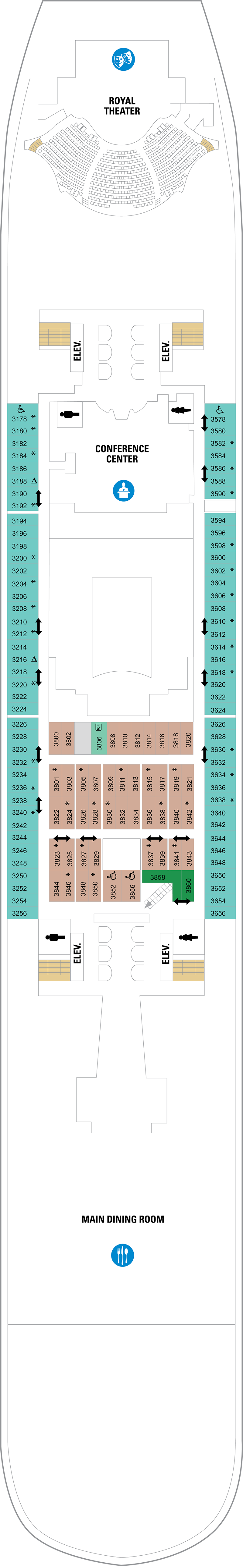 Deck 3 deck plan for Harmony of the Seas