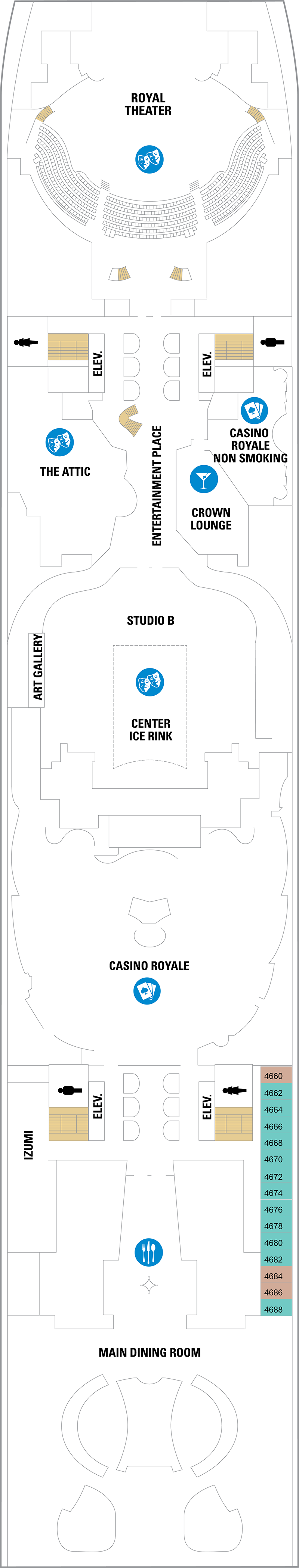 Deck 4 deck plan for Harmony of the Seas