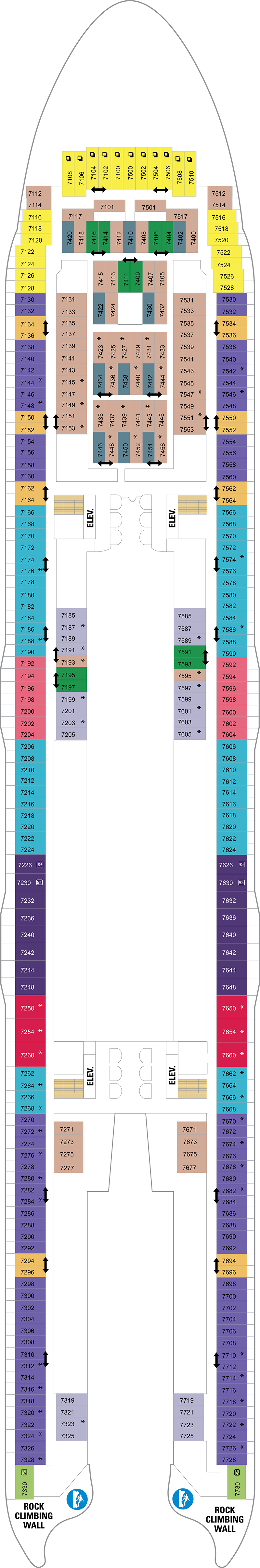 Deck 7 deck plan for Harmony of the Seas