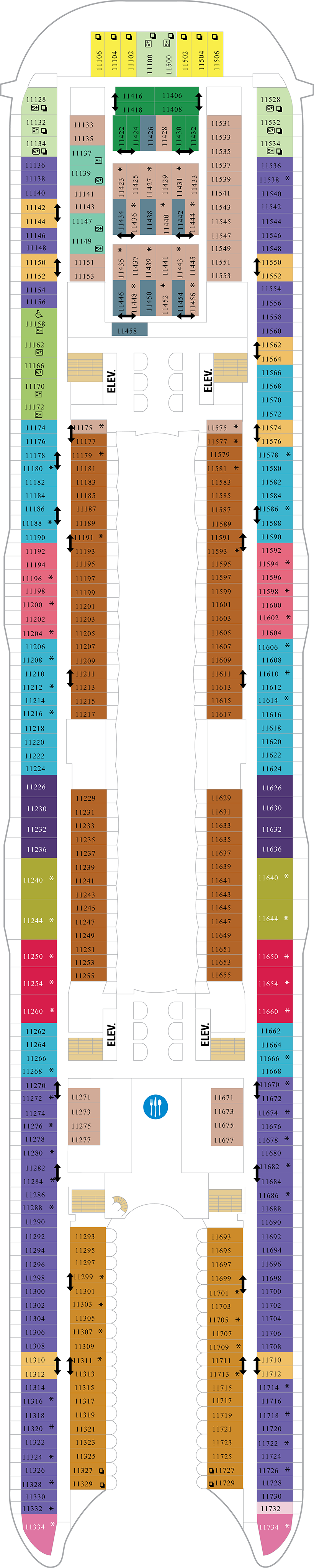 Deck 11 deck plan for Symphony of the Seas