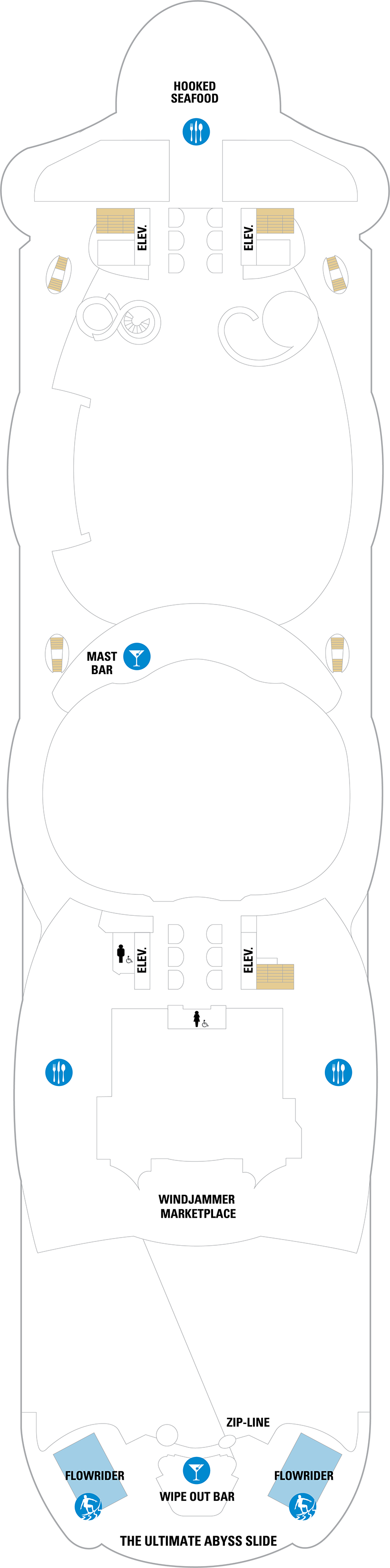Deck 16 deck plan for Symphony of the Seas