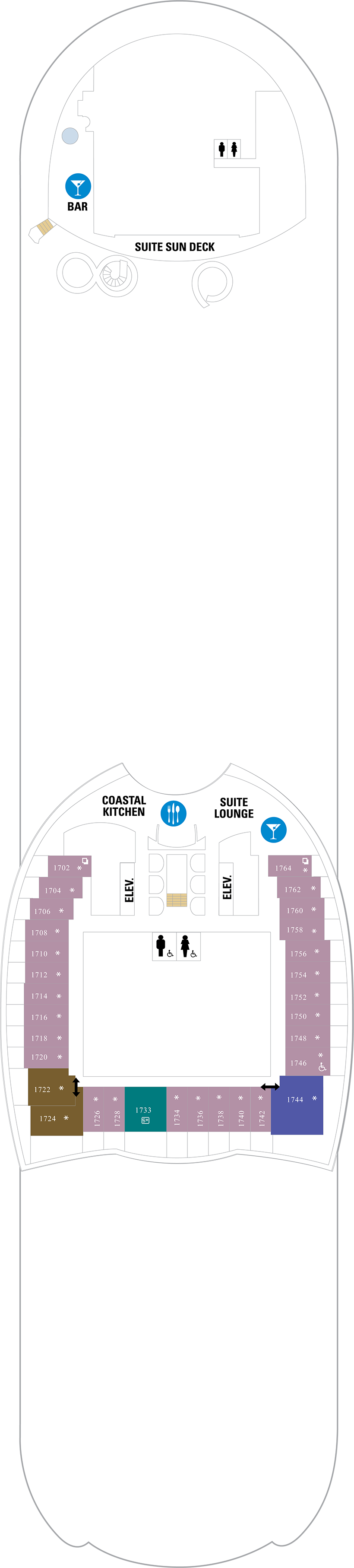 Deck 17 deck plan for Symphony of the Seas