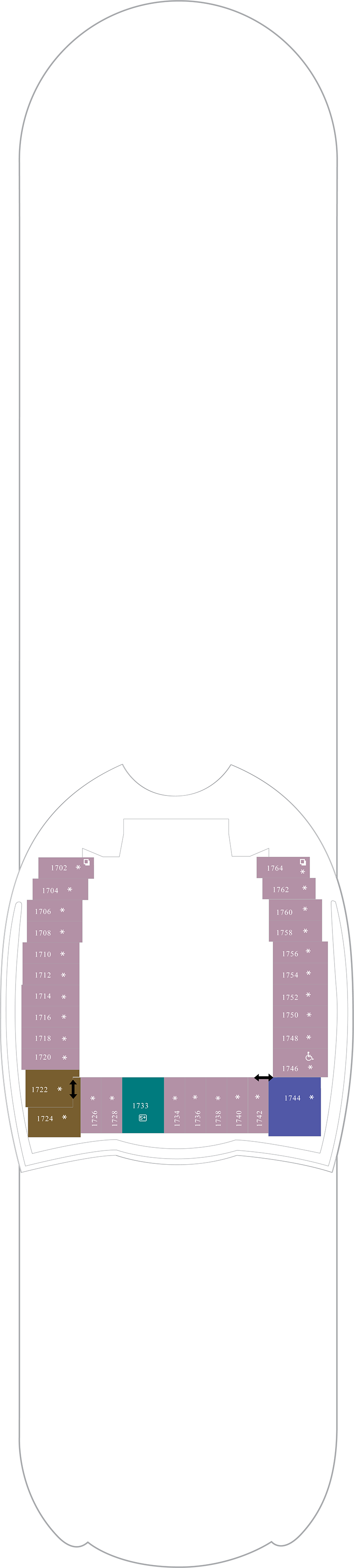 Deck 18 deck plan for Symphony of the Seas