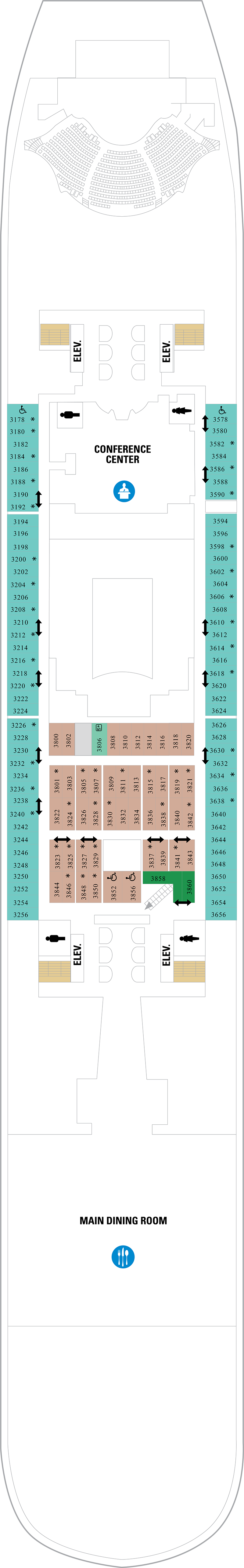 Deck 3 deck plan for Symphony of the Seas