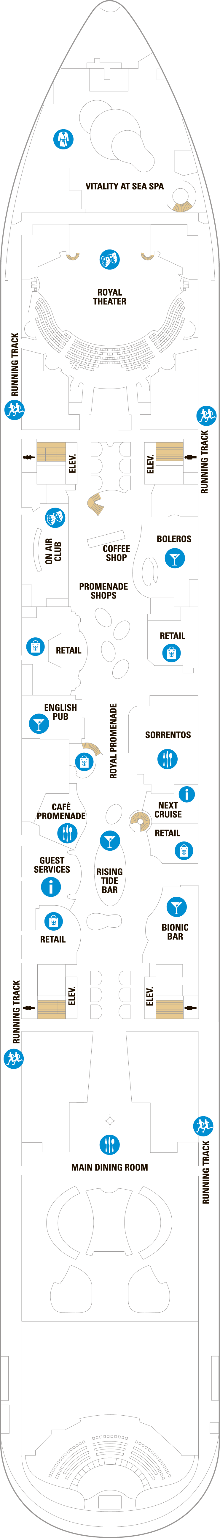 Deck 5 deck plan for Symphony of the Seas