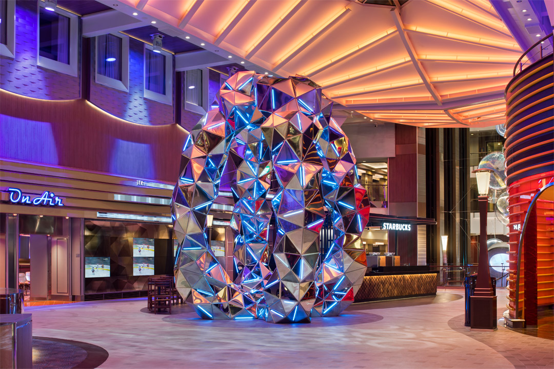  Paradox Void is just one of the incredible pieces of art onboard <em>Symphony of the Seas</em>. 