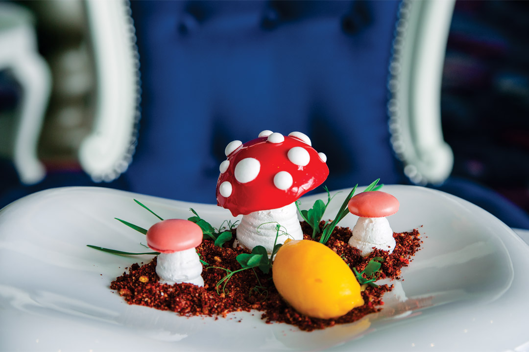  An imaginative dessert from specialty restaurant Wonderland, a venue that specializes in “magical” and “morphing” dishes. 