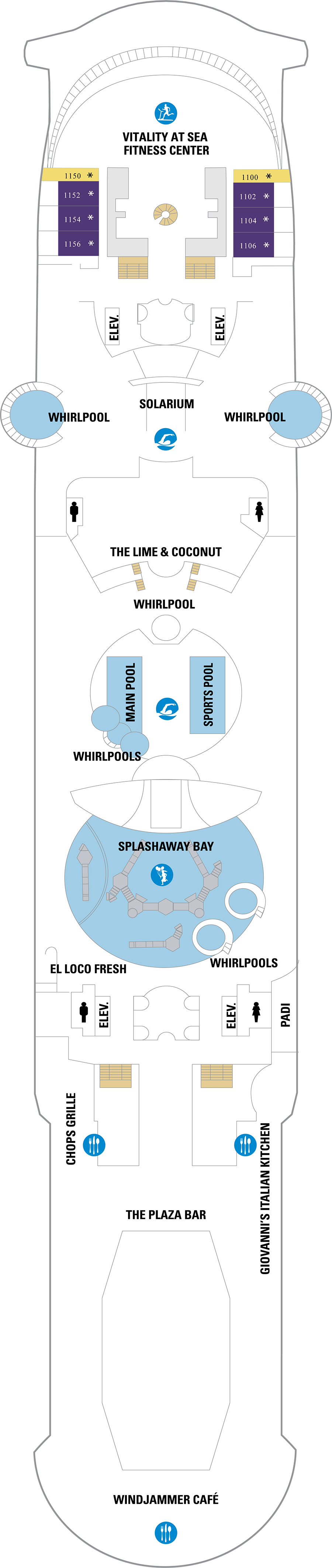 Deck 11 deck plan for Freedom of the Seas