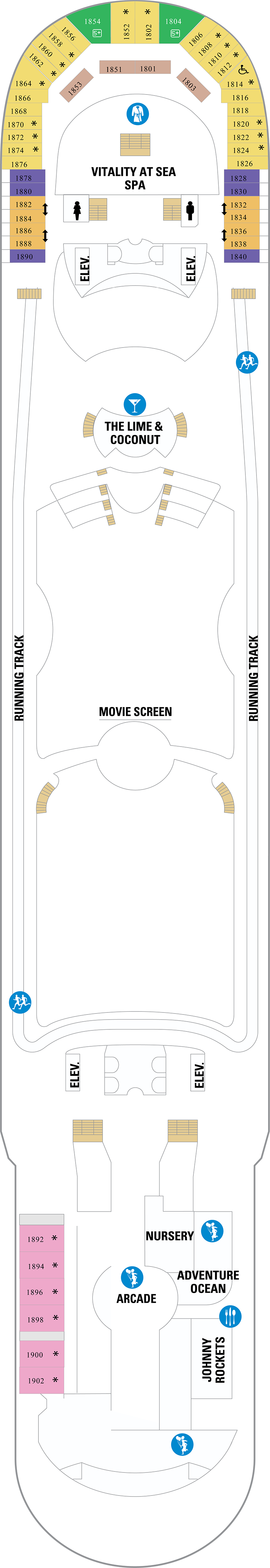 Deck 12 deck plan for Freedom of the Seas