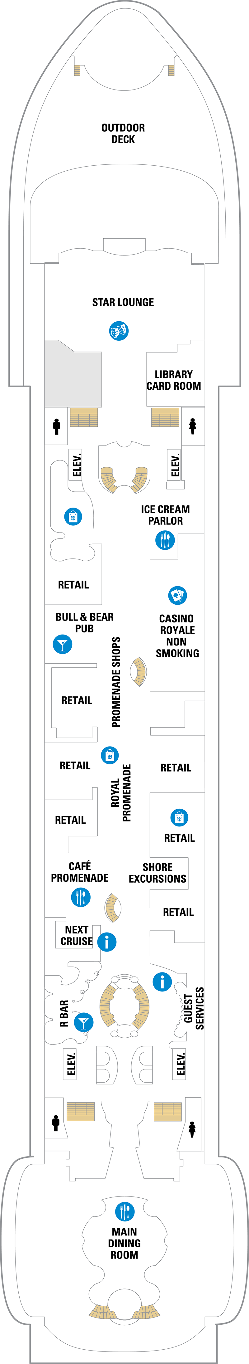 Deck 5 deck plan for Freedom of the Seas