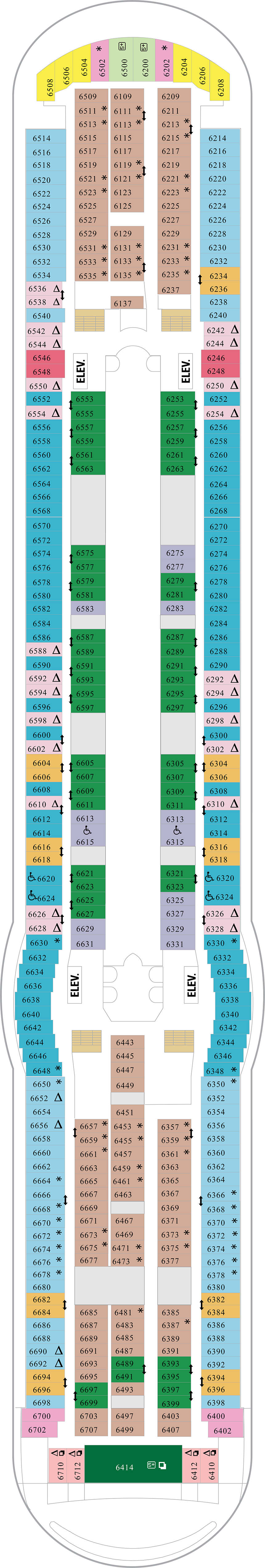 Deck 6 deck plan for Liberty of the Seas