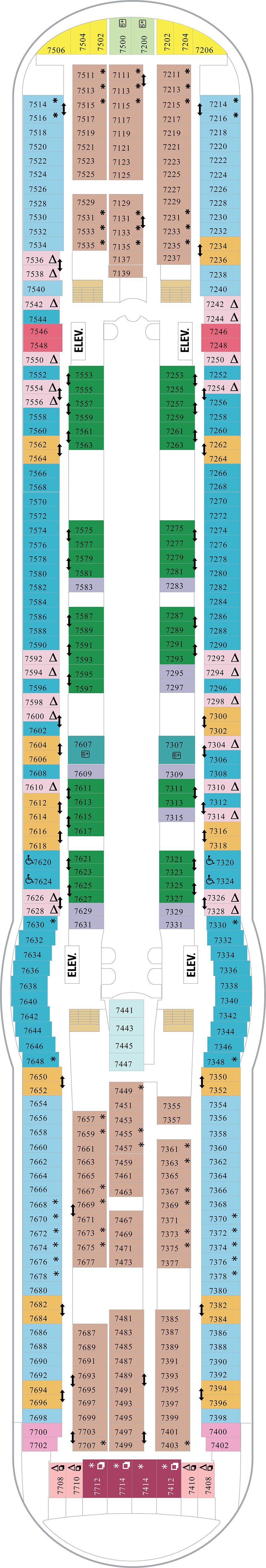 Deck 7 deck plan for Liberty of the Seas