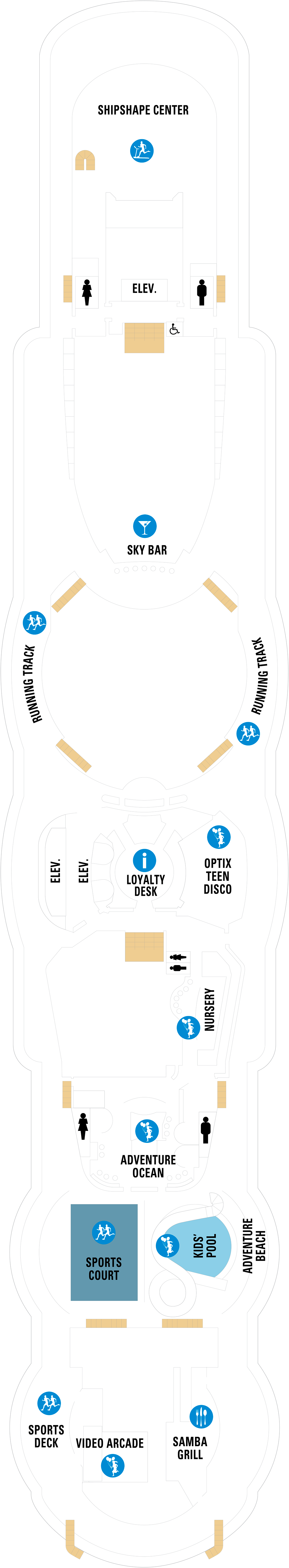 Deck 12 deck plan for Radiance of the Seas