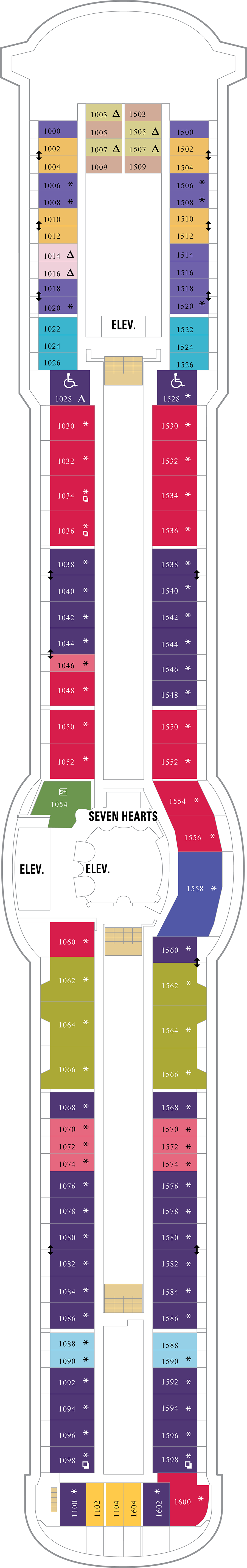 Deck 10 deck plan for Radiance of the Seas
