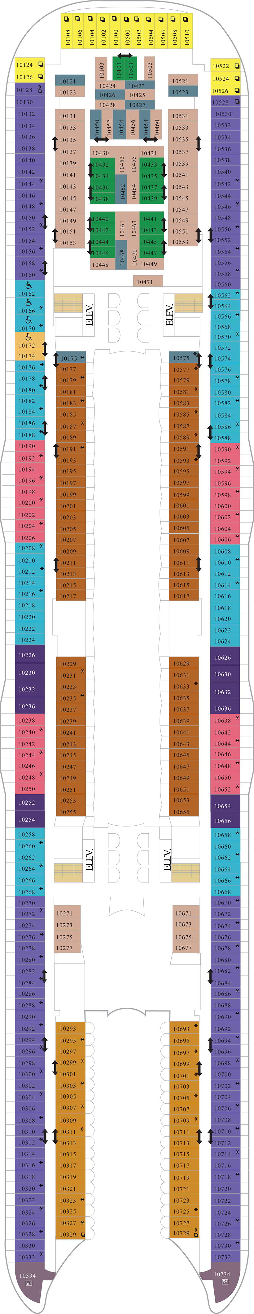 Deck 10 deck plan for Wonder of the Seas