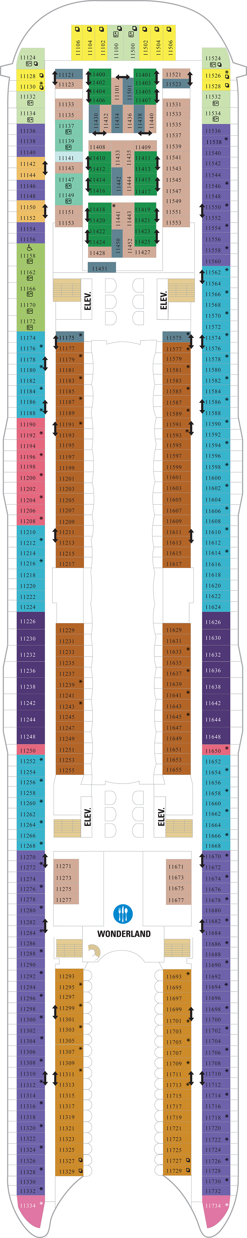 Deck 11 deck plan for Wonder of the Seas