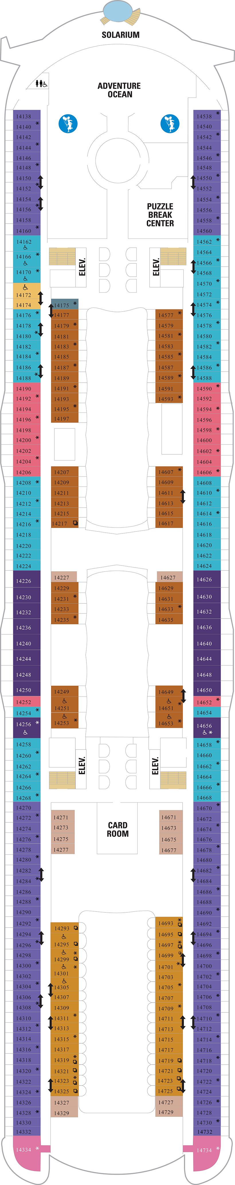Deck 14 deck plan for Wonder of the Seas