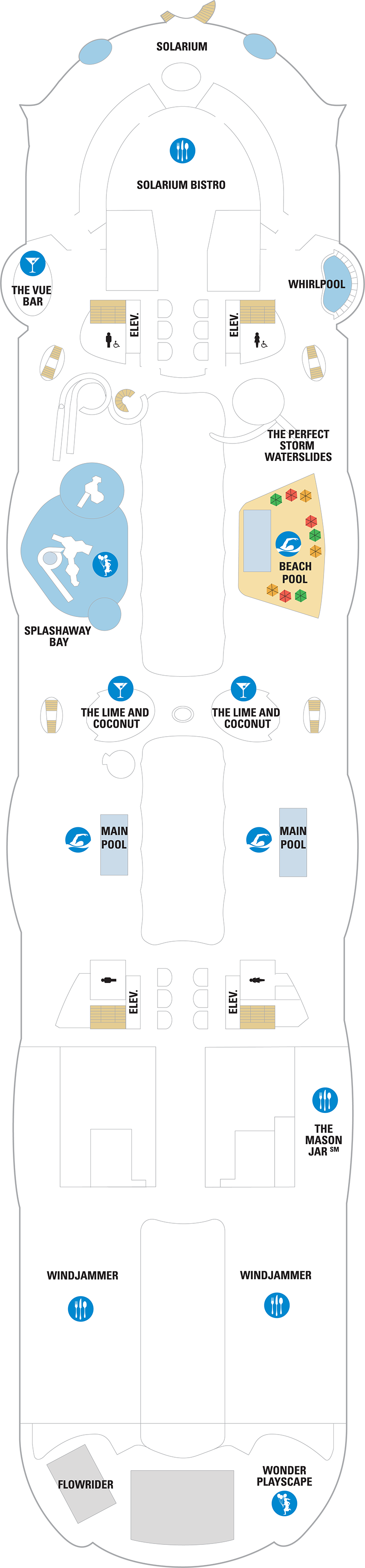 Deck 15 deck plan for Wonder of the Seas